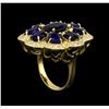 Image 4 : 14KT Yellow Gold 10.02 ctw Sapphire and Diamond Ring