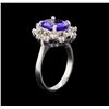 Image 4 : 3.32 ctw Tanzanite and Diamond Ring - 14KT White Gold