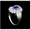 Image 4 : 1.17 ctw Tanzanite and Diamond Ring - 18KT White Gold