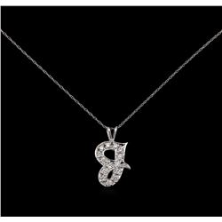 0.25 ctw Diamond Initial Pendant With Chain - 14KT White Gold