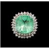 Image 2 : GIA Cert 16.44 ctw Emerald and Diamond Ring - 14KT White Gold