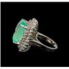 Image 3 : GIA Cert 16.44 ctw Emerald and Diamond Ring - 14KT White Gold