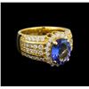 Image 1 : 14KT Yellow Gold 3.29 ctw Tanzanite and Diamond Ring