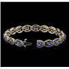 Image 3 : 14KT Two-Tone Gold 9.00 ctw Tanzanite and Diamond Bracelet