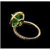 Image 3 : 14KT Yellow Gold 3.01 ctw Emerald and Diamond Ring