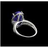 Image 3 : 7.11 ctw Tanzanite and Diamond Ring - 14KT White Gold