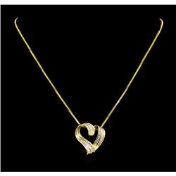 14KT Yellow Gold 0.92 ctw Diamond Pendant With Chain