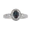 Image 1 : 0.74 ctw Alexandrite and Diamond Ring - 14KT White Gold