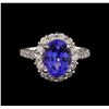 Image 2 : 14KT White Gold 3.43 ctw Tanzanite and Diamond Ring
