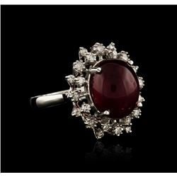 14KT White Gold 11.03 ctw Ruby and Diamond Ring