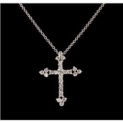 0.55 ctw Diamond Pendant With Chain - 14KT White Gold