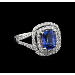 14KT White Gold 2.30 ctw Tanzanite and Diamond Ring