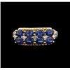 Image 2 : 10KT Yellow Gold 1.85 ctw Blue Sapphire and Diamond Ring