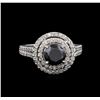 Image 2 : 2.31 ctw Black Diamond Ring - 14KT White Gold