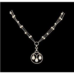 0.95 ctw Diamond Necklace - 18KT White Gold