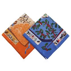 Hermes Neige dAntan 40cm Scarves - Pair of Two