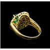 Image 3 : 14KT Yellow Gold 2.09 ctw Emerald and Diamond Ring