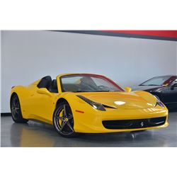 2014 Yellow Ferrari 458 Spider Base Convertible