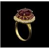 Image 4 : 14KT Yellow Gold 10.13 ctw Ruby and Diamond Ring