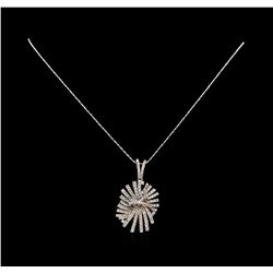 14KT White Gold 1.34 ctw Diamond Pendant With Chain