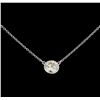 Image 1 : 1.08 ctw Diamond Pendant With Chain - 14KT White Gold