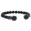 Image 1 : Cozmo Sterling Silver Black Crystal Skull Cuff Bracelet