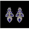 Image 3 : GIA Cert 33.80 ctw Tanzanite and Diamond Jewelry Suite - 14-18KT White Gold