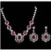 Image 1 : GIA Cert 49.70 ctw Ruby and Diamond Suite - 18KT White Gold