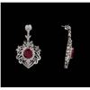 Image 5 : GIA Cert 49.70 ctw Ruby and Diamond Suite - 18KT White Gold