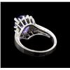 Image 3 : 2.87 ctw Tanzanite and Diamond Ring - 14KT White Gold
