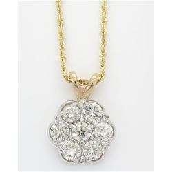 2.35 ctw Diamond Pendant With Chain - 14K Two-Tone Gold