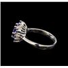 Image 3 : 14KT White Gold 1.37 ctw Tanzanite, Sapphire and Diamond Ring