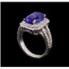 Image 4 : 14KT White Gold 3.58 ctw Tanzanite and Diamond Ring