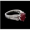 Image 1 : 3.32 ctw Ruby and Diamond Ring - 18KT White Gold