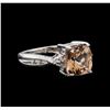 Image 1 : 3.66 ctw Morganite and Diamond Ring - 14KT White Gold