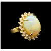 Image 1 : 17.50 ctw Opal and Diamond Ring - 14KT Yellow Gold