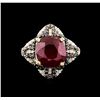 Image 2 : 14KT White Gold 6.87 ctw Ruby and Diamond Ring