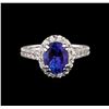 Image 2 : 14KT White Gold 2.95 ctw Tanzanite and Diamond Ring