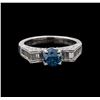 Image 2 : 1.74 ctw Blue Diamond Ring - 18KT White Gold