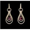 Image 1 : 14KT Yellow Gold 3.02 ctw Ruby and Diamond Earrings