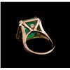 Image 3 : 11.44 ctw Emerald and Diamond Ring - 14KT Rose Gold