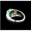 Image 3 : 1.35 ctw Emerald and Diamond Ring - Platinum
