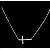 Image 1 : 14KT Rose Gold 0.32 ctw Diamond Cross Necklace