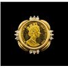 Image 4 : 14KT Yellow Gold 0.52 ctw Diamond and Cubic Zirconia Coin Ensemble