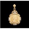Image 7 : 14KT Yellow Gold 0.52 ctw Diamond and Cubic Zirconia Coin Ensemble