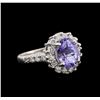 Image 1 : 14KT White Gold 2.81 ctw Tanzanite and Diamond Ring