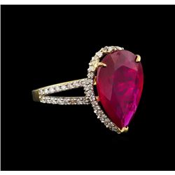 14KT Yellow Gold 5.42 ctw Ruby and Diamond Ring