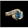 Image 1 : 1.60 ctw Blue Zircon Ring - 14KT Yellow Gold