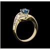 Image 4 : 1.60 ctw Blue Zircon Ring - 14KT Yellow Gold