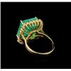 Image 3 : 9.93 ctw Emerald and Diamond Ring - 14KT Yellow Gold